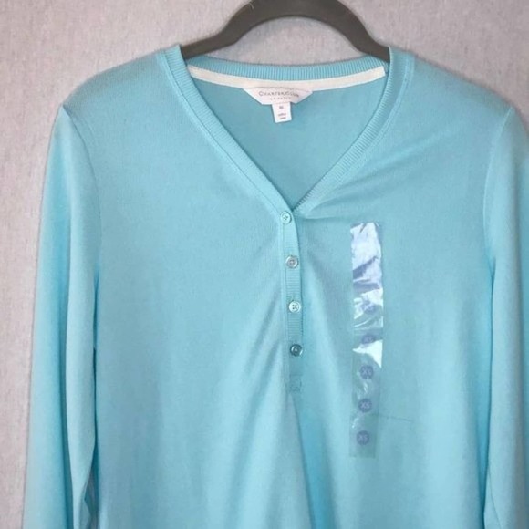 Charter Club Super Soft Knit Henley Top XS - Picture 5 of 8